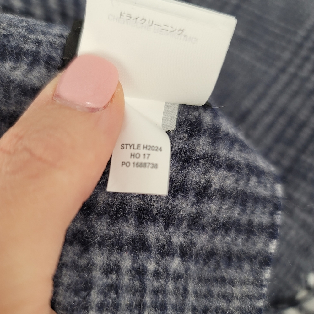 J. Crew 100% Cashmere Blue Double Sided Scarf with Fringe - Picture 4 of 7